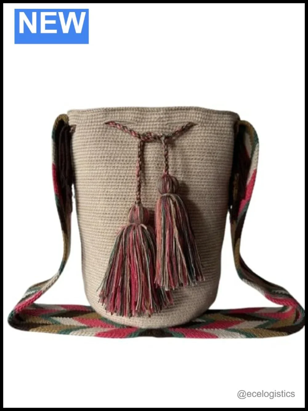 Handwoven Colombian Wayuu Mochila Bag - Boho Crossbody Purse for Women